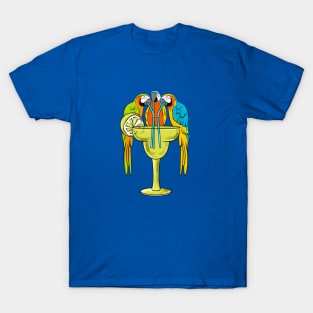 Parrots Drinking Margarita Funny Hawaii And Bird Lover Gift T-Shirt